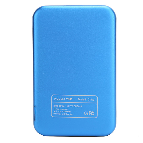 2,5-tums Mobil Extern Hårddisk USB3.0 Portabel HDD Blå med Adapterkabel för Stationär Dator Laptop2T