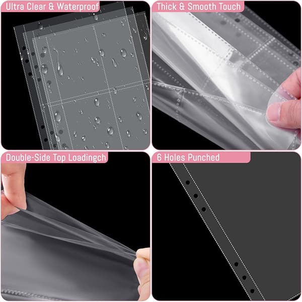 A5 PU-läder fotopärm med 25 filmfickor, rosa