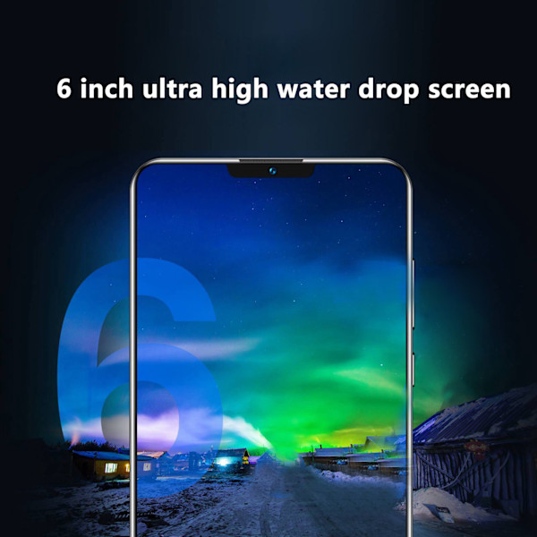 Olåst Smartphone Blå 6 tum 4GB RAM 32GB ROM Ansiktsigenkänning Mobiltelefon för Android 11 100‑240V EU-kontakt