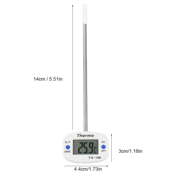 LCD-mattermometer för mat, sond, kök, matlagning, grill, mjölktemperatur