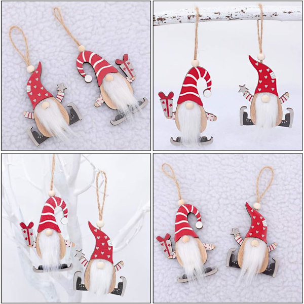 6 Pcs De Noël Gnomes Ornements Mini Suédois Tomte Figurine
