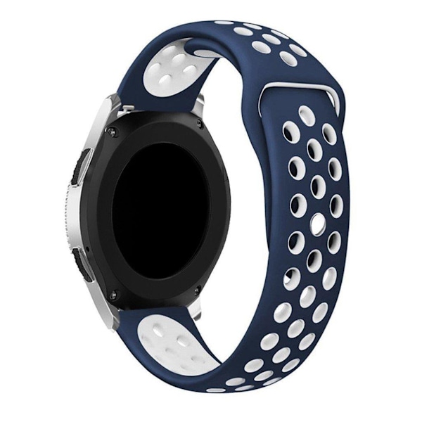 Samsung Galaxy Watch (46mm) klockarmband silikon ihålig två färger – Blå och vit multifärg