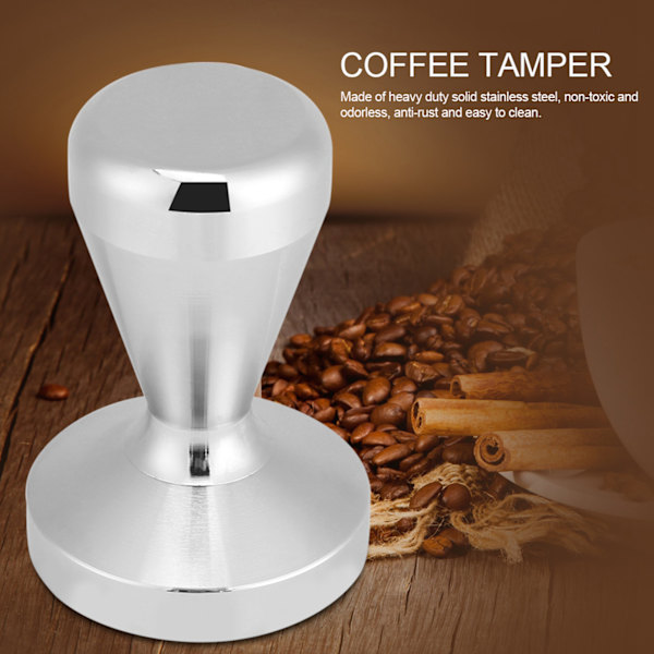 57,5 mm/49 mm rostfritt stål kaffepress med platt bas espresso