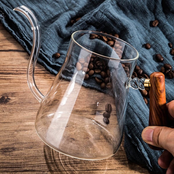 Glas Gåshals Vattenkokare Te Häll Över Vattenkokare Kaffe Dropp 350ml