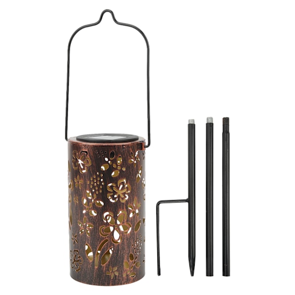 Solarlampa i vintagestil, hållbart material för utomhusdekoration, elegant design vattentät lykta för uteplats, trädgård och gångväg