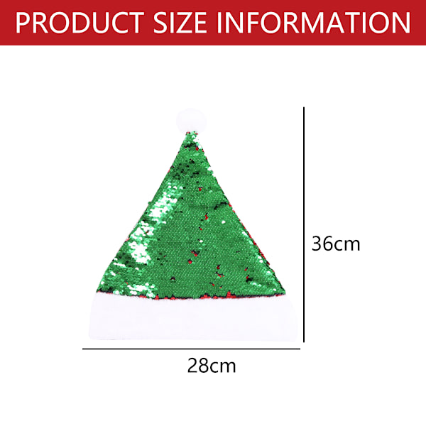 2Pcs Christmas Santa Hat - Flip Sequin Christmas Hats for Teens
