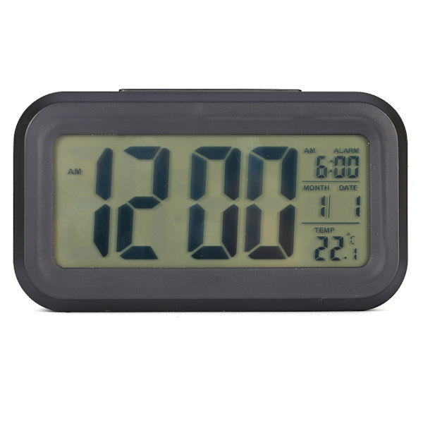 LED-bakgrundsbelyst digital snooze-bordslarmklocka temperatur