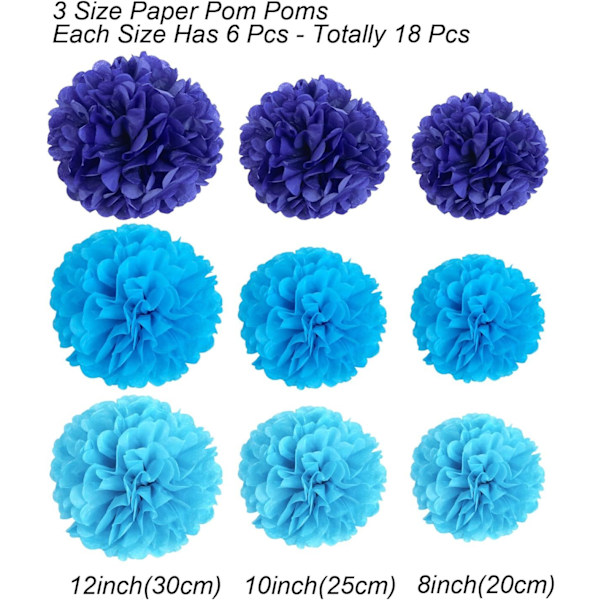Cocodeko 18 Stück Seidenpapier Pompoms Blumen Ball Dekorpapier