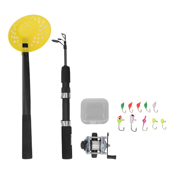 Kompakt Isfiske Kraftpaket, Portabelt Lättviktigt Kolfiberspö Med Högkvalitativa Rullar För Issjöar Och Floder, 67Cm