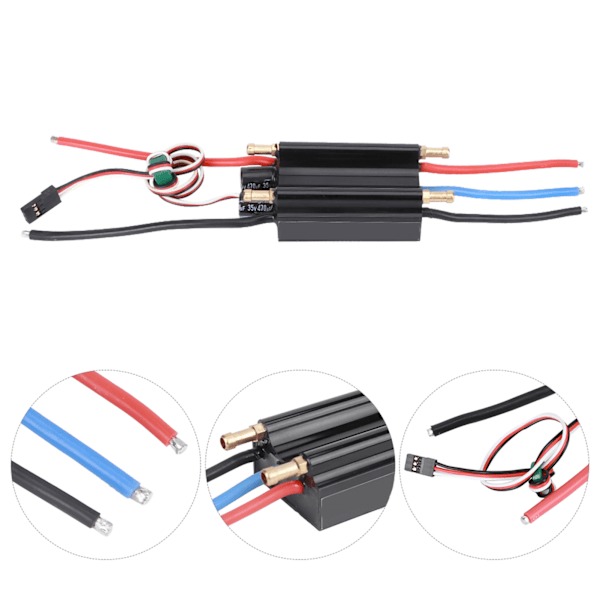 Avancerat RC-båthastighetskontrollsystem, 60A RC-båt ESC med metallskal för oöverträffad hållbarhet, nya kretsdesigner inbyggd Bec-switch Super