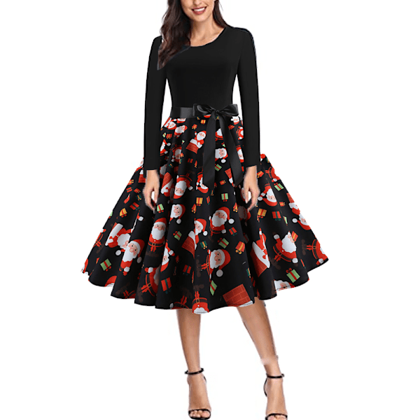 Women's Vintage Christmas Dress Cocktail Party Dress Holiday