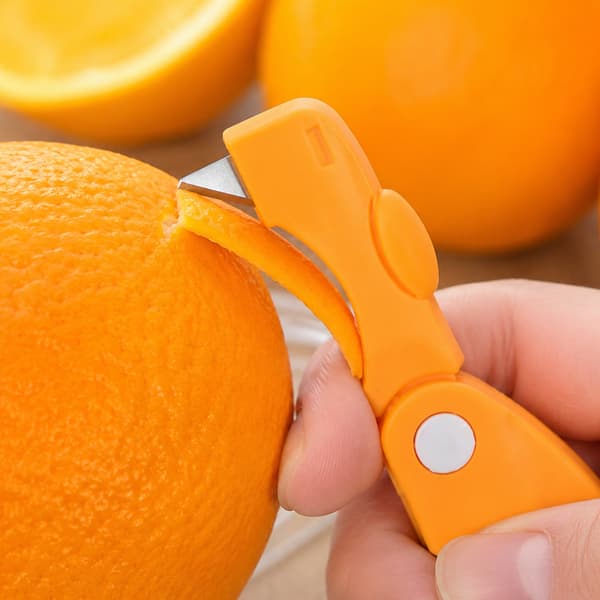 2-pack hopfällbar citrus-skalare, multifunktionellt fruktskalningsverktyg, 12 x 3 cm