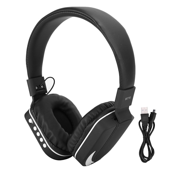BS770 Huvudmonterade Hörlurar Trådlöst Bluetooth Headset Vikbart Sport Portabelt Tillbehör (Svart)