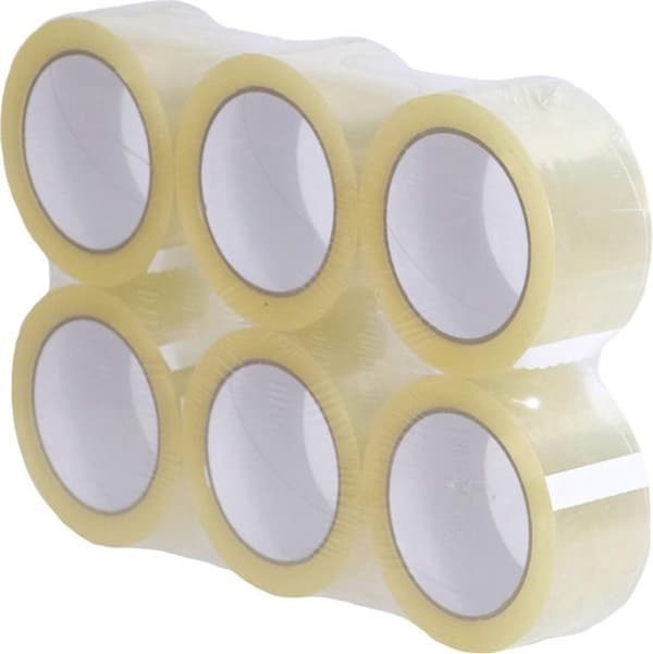 Packtejp - lådtejp transparent PP (polypropen) lösningsmedel 50 meter x 50 mm tjocklek 25u | Packtejp | 6