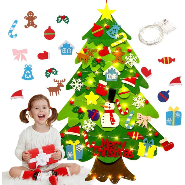 Filz Weihnachtsbaum mit 42 Stück Ornamente, 3,2ft Kinder