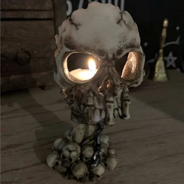 Skelettljusstakehållare i harts Skelett Tealight Candle