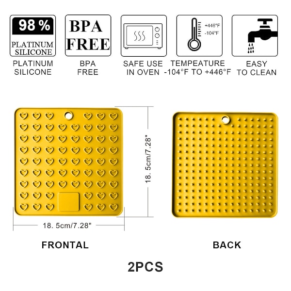 2 st silikonisoleringsunderlägg kärlek multifunktionell