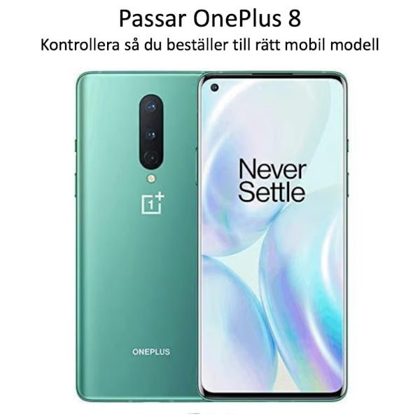 OnePlus 8 skärmskydd 9H passar skal fodral hörlurar - Transparent OnePlus 8