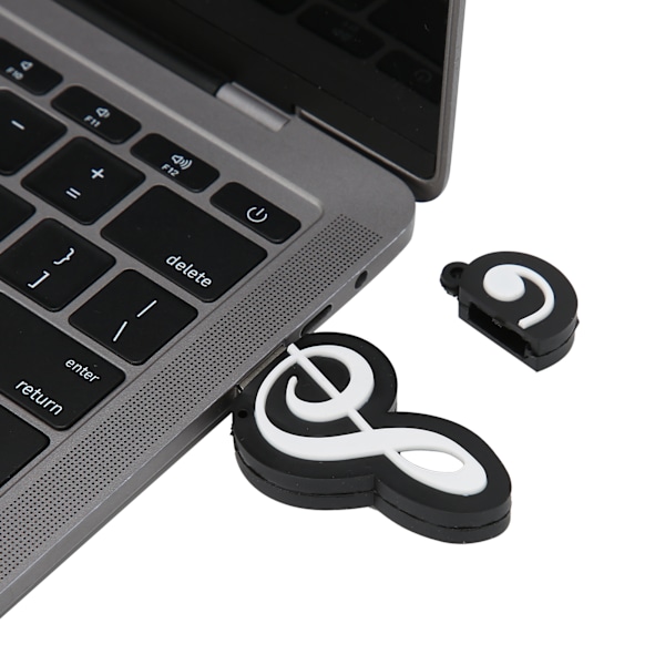 Svart Not Utseende USB-minne Söt Musik Film Dataöverföring USB-sticka Gåva 128GB