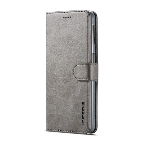 LC.Imeeke läder Samsung Galaxy A7 (2018) fodral - Silver/Grå Silvergrå