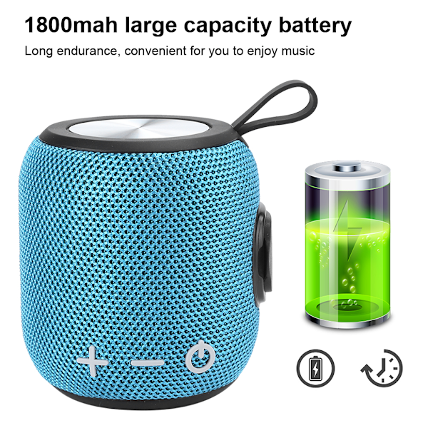 Mini Trådlös Bluetooth-högtalare för utomhussporter, portabel vattentät högtalare Bluetooth 5.0 Ljusblå