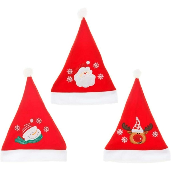 Christmas Hats 3 Pcs Santa Hats 11.6"X15.2" Plush Santa Hats