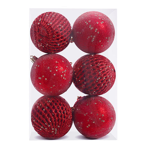 12 pcs Christmas Ball Ornaments 8cm Glitter Sequin Foam Ball