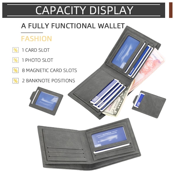 Läderplånböcker för män, Slim Minimalist Mens Wallet,