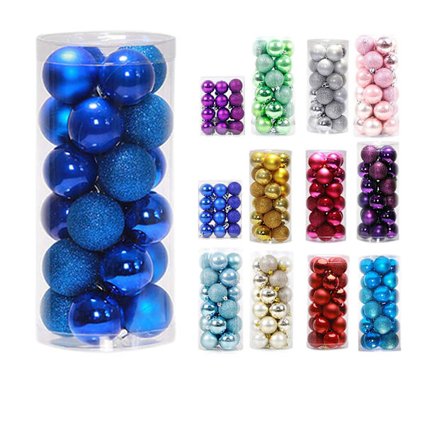 24ct Ornaments Ball Multicolor Christmas Tree Balls Christmas