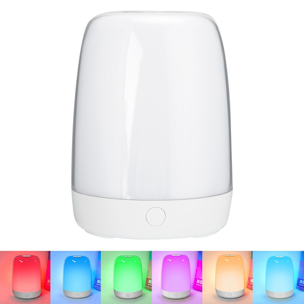 Färgglad varmvit touch-bordslampa LED nattlampa sovrum USB