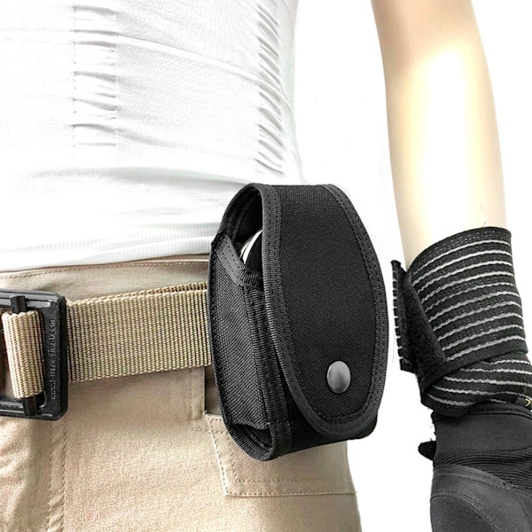 Bärbart förvaringsfodral i nylon, liten svart multifunktionell väska för handfängselförvaring, lätt att använda med säker stängning för taktiskt bruk och utomhusaktiviteter