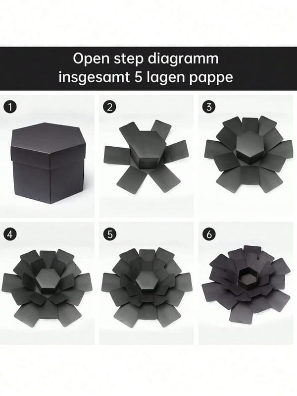 DIY Hexagon Exploding Box Fotoalbum-kit, Presentask