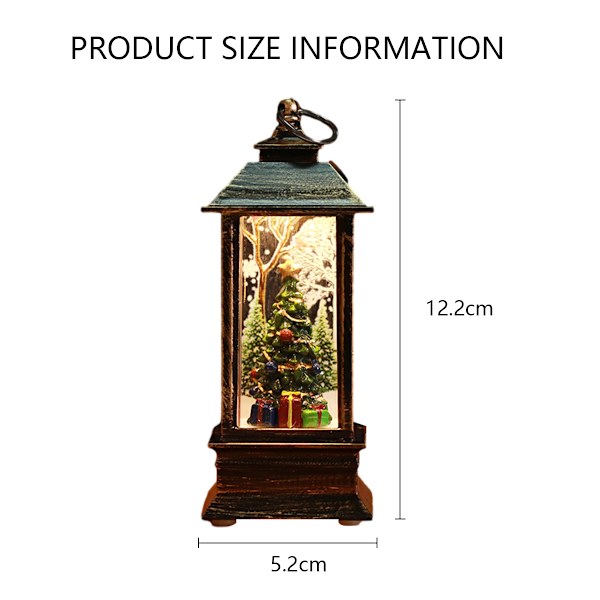 Lighted Snow Globe Christmas Lantern, Battery Operated Snow