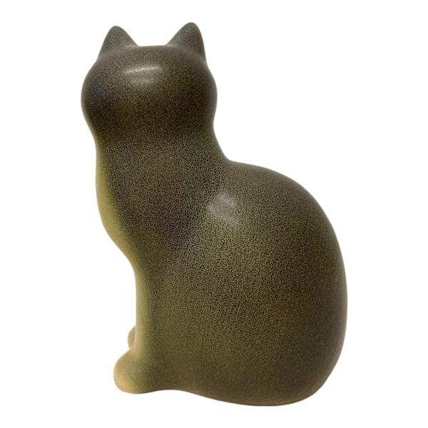 Katten Måns - Gustavsberg - Handmålad Figur, Lisa Larson Design, Hel Grå med Vit svans
