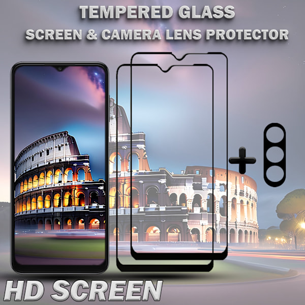 SAMSUNG A15 5G Skärmskydd 2-Pack & Linsskydd - 9H Härdat Glas