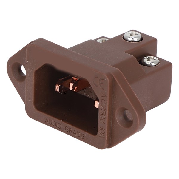 Monosaudio IEC-kontakt Ändstycke Ren Koppar Strömkabel Kontaktuttag 100‑250V Brun IC71 (C)