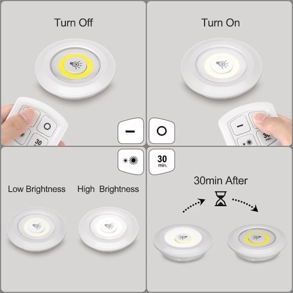 LED-Lampor Spotlights med Fjärrkontroll (3-pack)