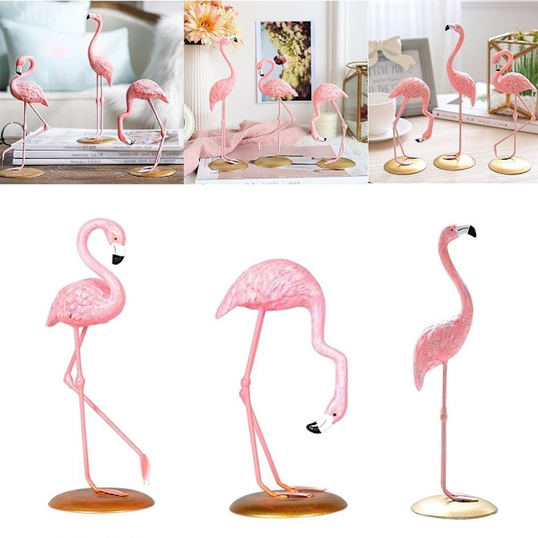 Söt rosa flamingo prydnad bordsdekoration vardagsrum
