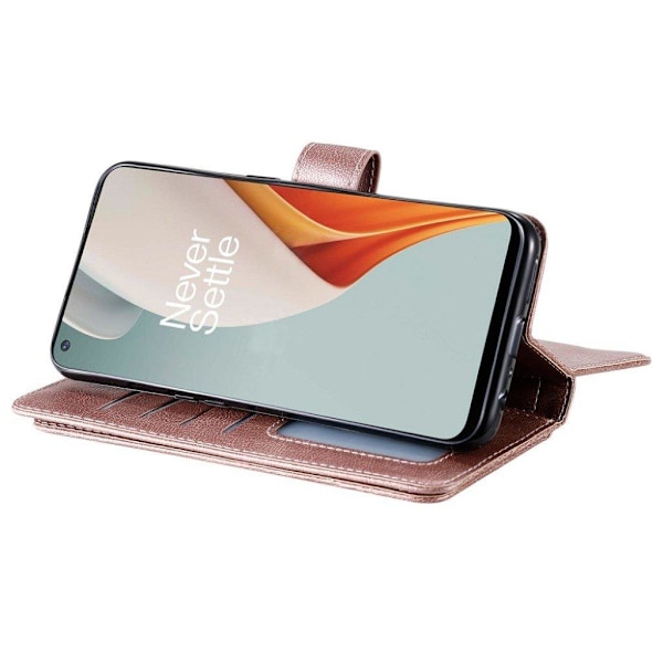 OnePlus Nord N100 fodral med 10 fickor - Rosa Rosa