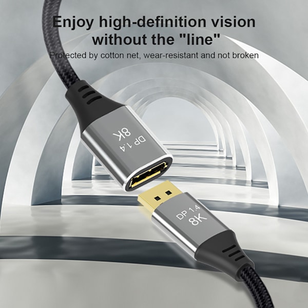 1,5 m Förlängningssladd Datorskärm 8K och 60Hz 4K och 144Hz Högupplöst Videokabel