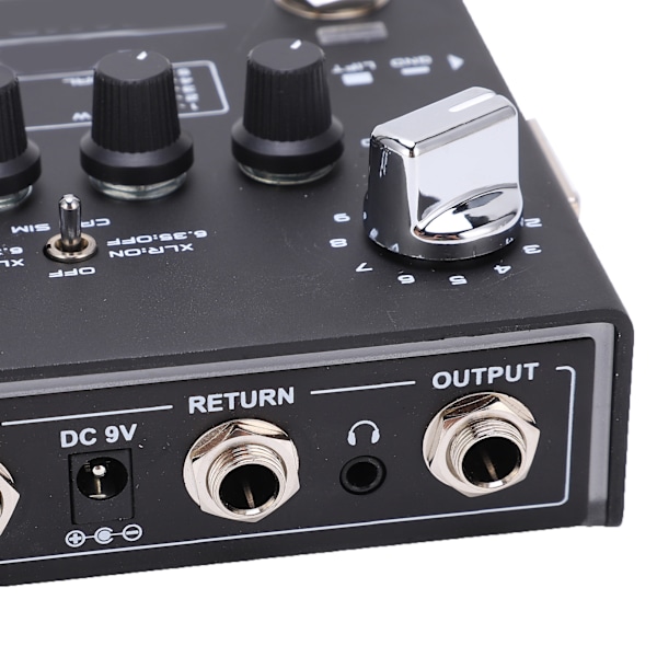 Digital Preamp Effekt Gitarr Stompbox Dubbel Kanal 18 Toner Ljudtillbehör DC 9V 320mA