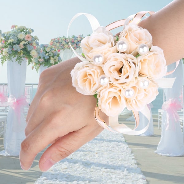 2 st vackra handblommor brudtärn handleds corsage bröllop