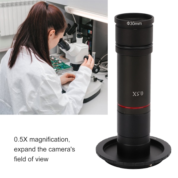 Linsadapter 0.5X Legering Mikroskopadapter med Koppling Digitalkamera Linsfäste Adapter för EOS