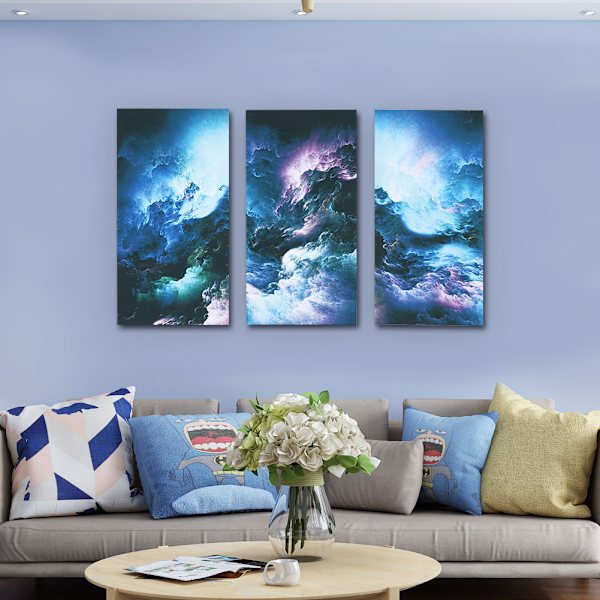 Vattentät stjärnhimmel triptyk målningar Fantastisk triptyk