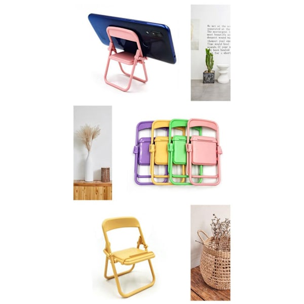 Fashionabel Mobiltelefonhållare, 5 st Mini Justerbar Triangulär Bas För Olika Mobiltelefonstorlekar, Godisfärgssystem, Högkvalitativa Material Med