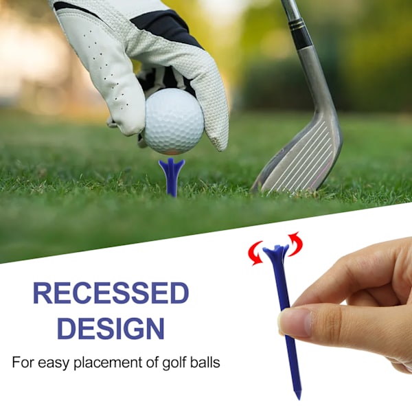 Golf-tees i Plast, Obrytbara, 2 3/4 3 1/4 Tum, Värdepaket med 50 St, 83mm 70mm Tee, Hållbar Pro-uppgradering, Lång Premium, Färg Vit Blå Orange Grön