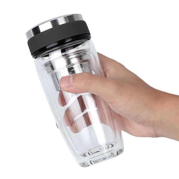 350ML Bärbar Rostfritt Stål Dubbel Glas Utomhus Bil Sport