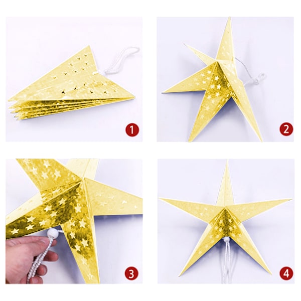 Christmas Tree Top Star Three-Dimensional Five-Pointed Star,