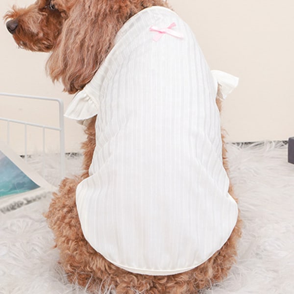 Husdjurs Pyjamas Söta Katt- och Hund Sovkläder Tunna Lätta Andningsbara Bekväma Husdjurskläder för Sommar Vit M
