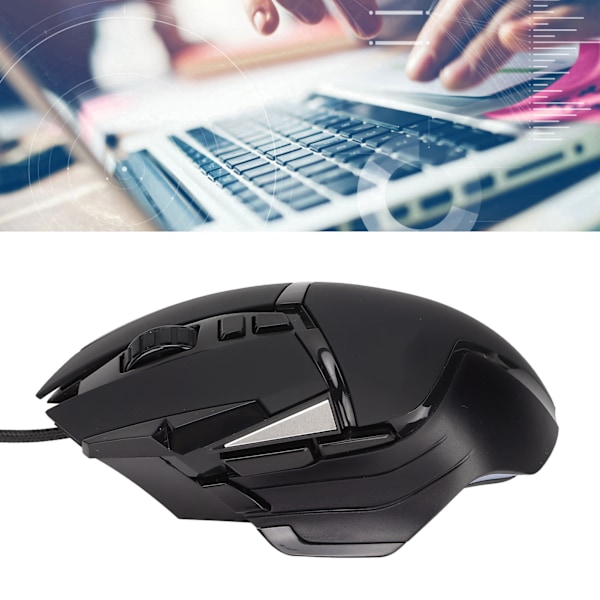 Ergonomisk Gamingmus Justerbar DPI Optisk Motor RGB Bakgrundsbelyst Plug and Play Trådbunden Mus